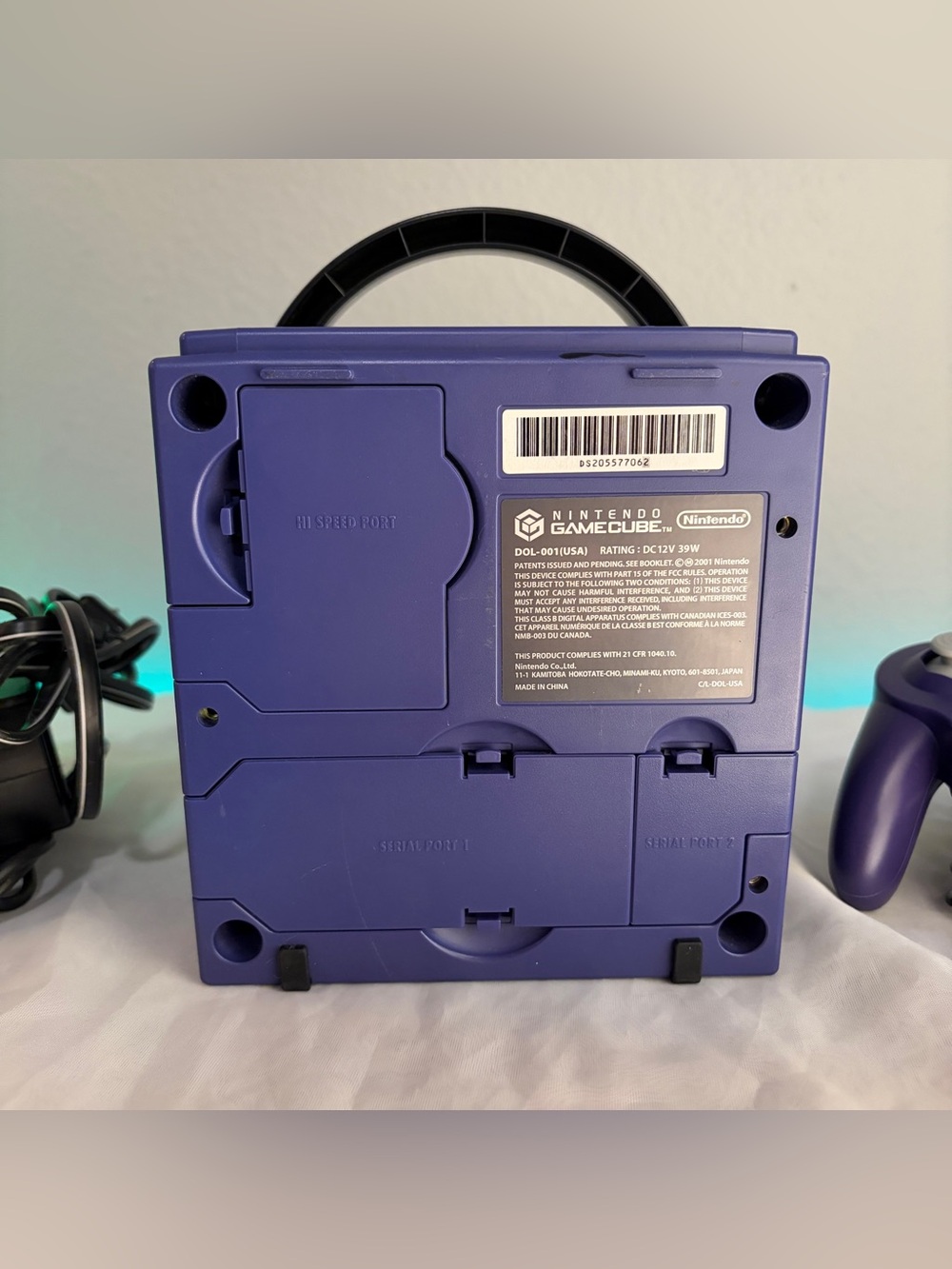 Nintendo GameCube Purple Console Bundle Controllers Power/AV Cables Tested Works - Picture 15 of 16